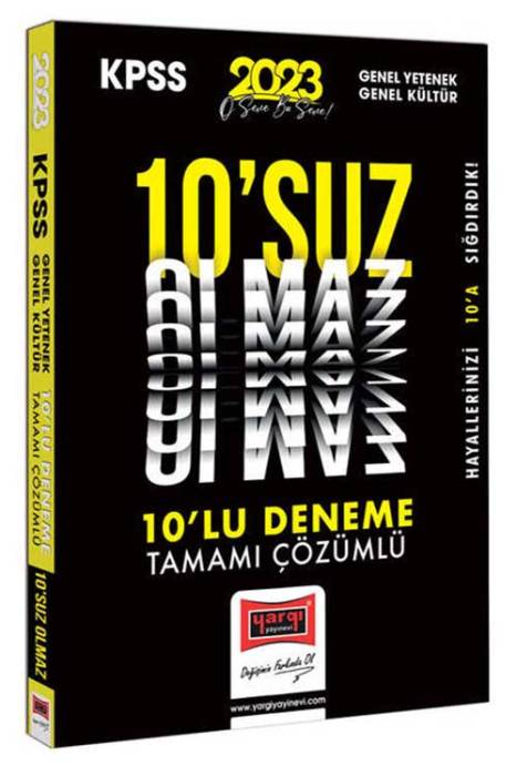 2023 KPSS GY GK 10 suz Olmaz Tamamı Çözümlü 10 Deneme Yargı Yayınları