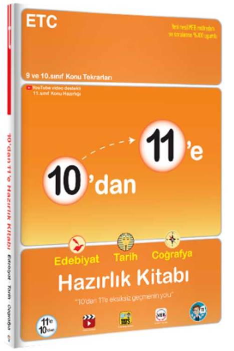 10 dan 11 e Edebiyat Tarih Coğrafya Hazırlık Kitabı Tonguç Akademi