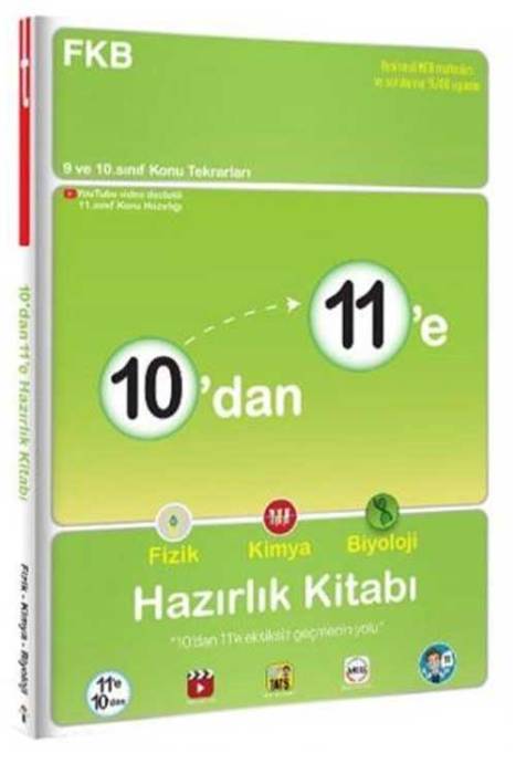 10 dan 11 e Fizik Kimya Biyoloji Hazırlık Kitabı Tonguç Akademi Yayınları