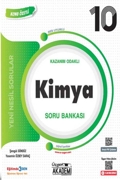 10. Sınıf Kimya Konunun Özü Soru Bankası Üçgen Akademi Yayınları