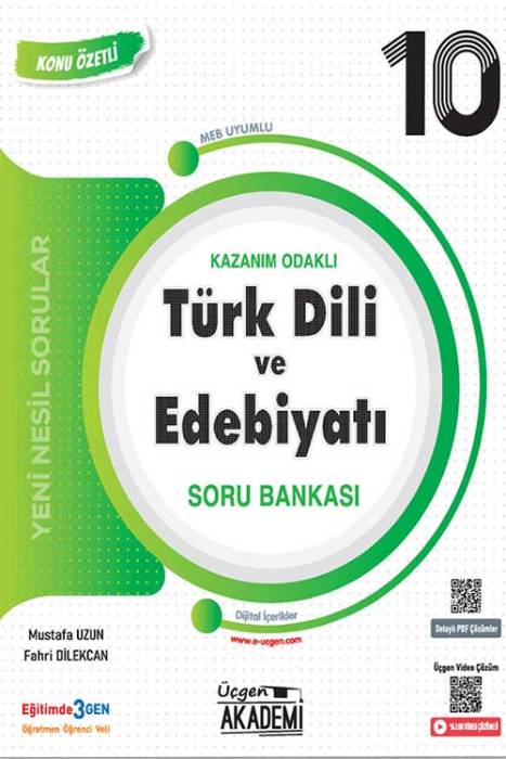 10. Sınıf Türk Dili ve Edebiyatı Konunun Özü Soru Bankası Üçgen Akademi Yayınları