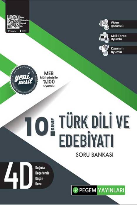 10. Sınıf Türk Dili Ve Edebiyatı Soru Bankası Pegem Akademi Yayınları