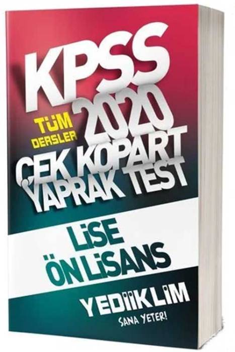 2020 KPSS Lise Ön Lisans Tüm Dersler Yaprak Test Çek Kopart Yediiklim Yayınları