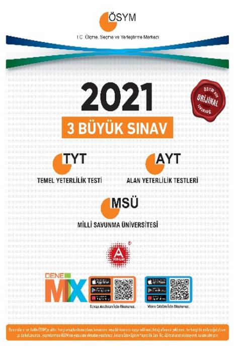 2021 ÖSYM 3 Büyük Sınav Paketi A Yayınları