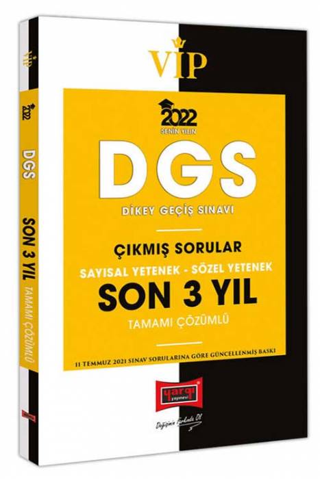 Yargı 2022 DGS VIP Sayısal Sözel Yetenek Son 3 Yıl Tamamı Çözümlü Çıkmış Sorular Yargı Yayınları