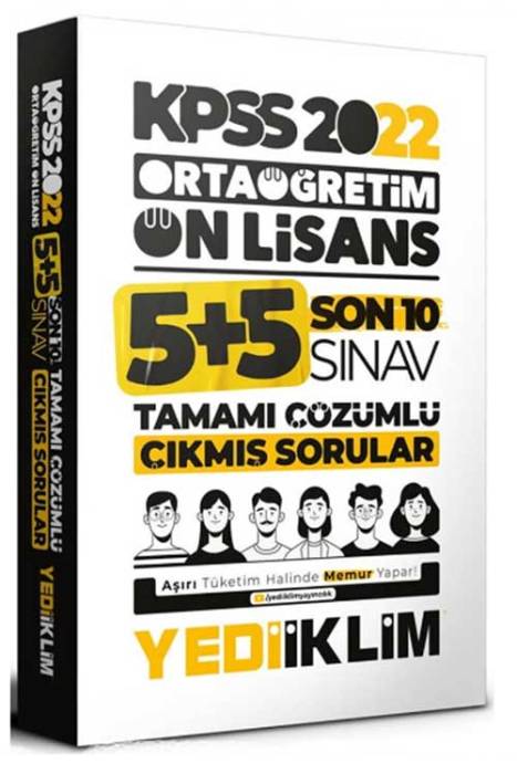 2022 KPSS Ortaöğretim Ön Lisans GY-GK Son 10 Sınav Tamamı Çözümlü Çıkmış Sorular Yediiklim Yayınları