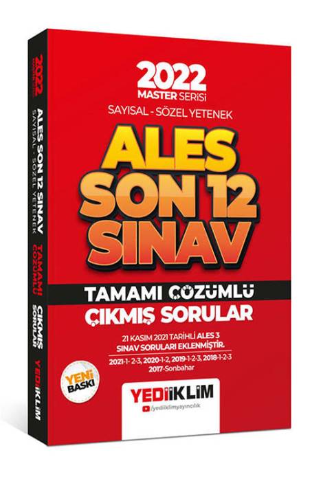 Yediiklim 2022 Master Serisi ALES Sayısal Sözel Yetenek Son 12 Sınav Tamamı Çözümlü Çıkmış Sorular Yediiklim Yayınları