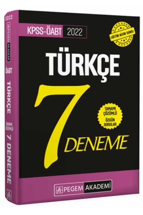 2022 ÖABT Türkçe Deneme Pegem Akademi Yayınları