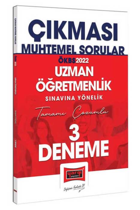 2022 Uzman Öğretmenlik Çıkması Muhtemel Sorular Tamamı Çözümlü 3 Deneme Sınavı Yargı Yayınları