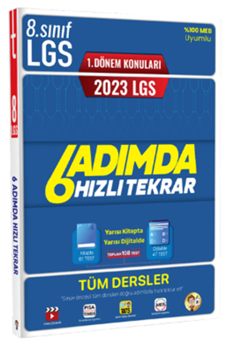 2023 8. Sınıf LGS 1. Dönem Tüm Dersler 6 Adımda Hızlı Tekrar Tonguç Akademi Yayınları