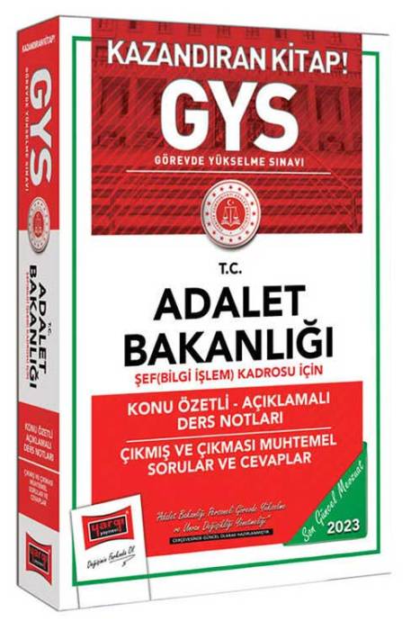 2023 Adalet Bakanlığı GYS Şef (Bilgi İşlem) Kadrosu İçin Konu Özetli Açıklamalı Ders Notları Çıkması Muhtemel Sorular ve Cevaplar Yargı Yayınları