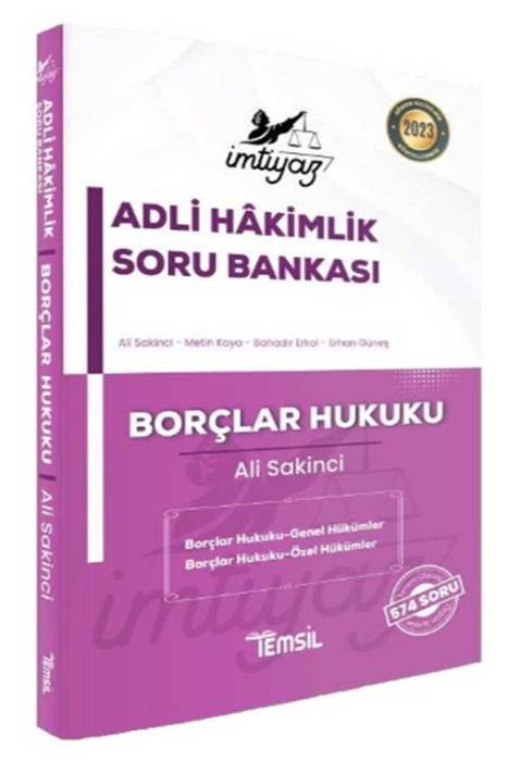 2023 Adli Hakimlik Borçlar Hukuku İMTİYAZ Soru Bankası Çözümlü Temsil Yayınları