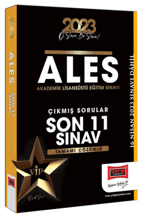 2023 ALES Tamamı Çözümlü Son 11 Sınav Çıkmış Sorular (16 Nisan 2023 Sınavı Dahil) Yargı Yayınları