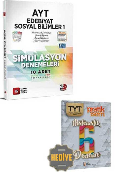 2023 AYT Edebiyat - Sosyal Bilimler 1 Simülasyon Denemeleri 3D Yayınları Hediyeli