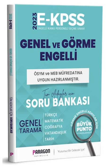 2023 E-KPSS Genel ve Görme Engelli Soru Bankası Paragon Yayıncılık