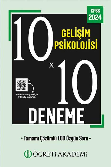 2024 KPSS Eğitim Bilimleri 10X10 Gelişim Psikolojisi Deneme Öğreti Akademi Yayınları