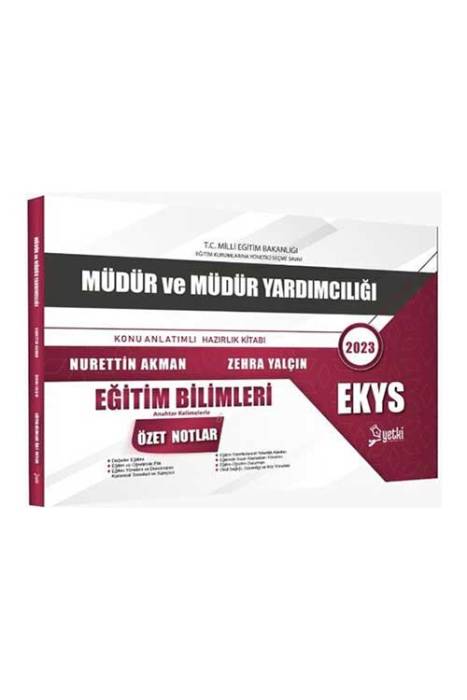 2023 EKYS Eğitim Bilimleri Özet Notlar Yetki Yayınları