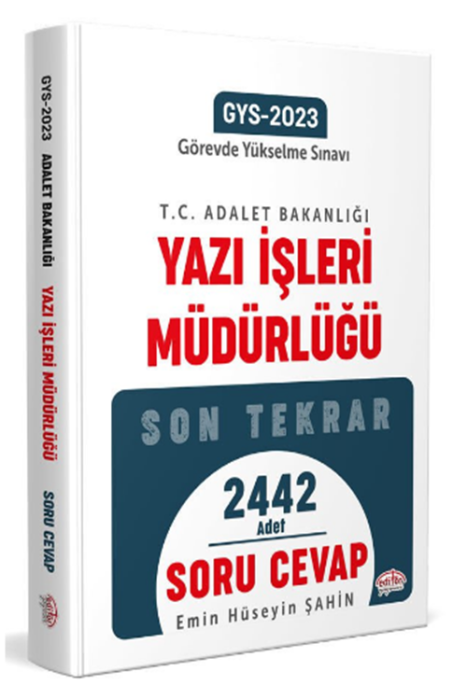 2023 GYS Adalet Bakanlığı Yazı İşleri Müdürlüğü Son Tekrar Soru Cevap Görevde Yükselme Editör Yayınları