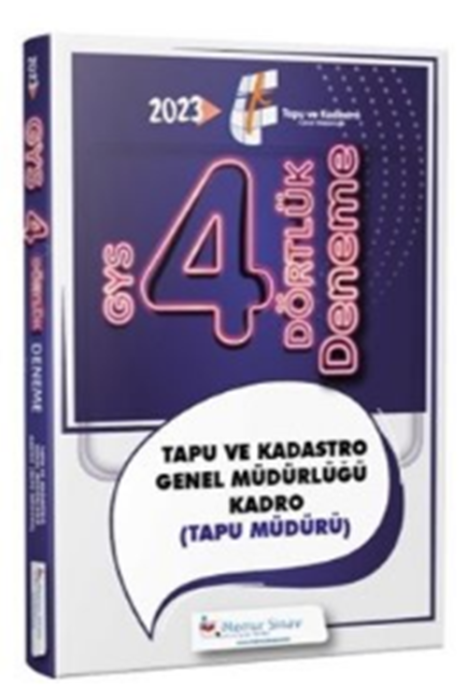 2023 GYS Tapu ve Kadastro Genel Müdürlüğü Tapu Müdürü 4 Dörtlük Deneme Görevde Yükselme Memur Sınav