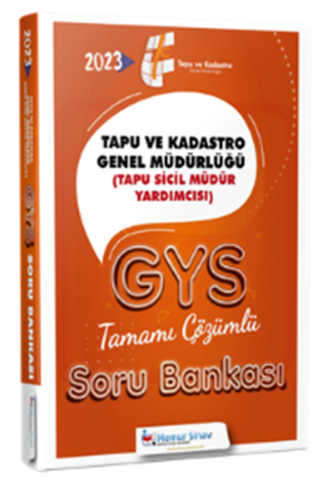 2023 GYS Tapu ve Kadastro Genel Müdürlüğü Tapu Sicil Müdür Yardımcısı Soru Bankası Görevde Yükselme Memur Sınav Yayınları