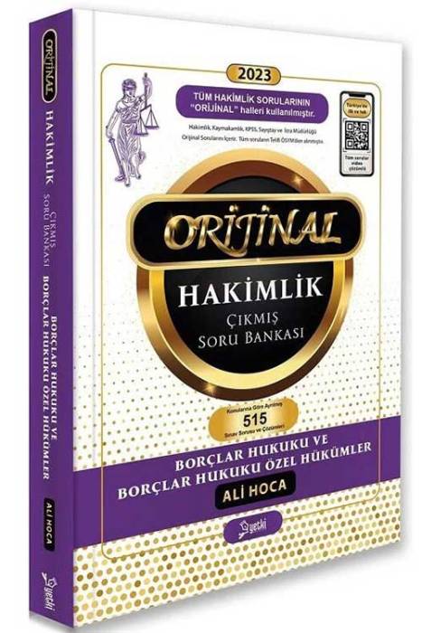 2023 Hakimlik Kaymakamlık KPSS İcra Müdürlüğü Borçlar Hukuku ve Borçlar Hukuku Özel Hükümler ORJİNAL Çıkmış Soru Bankası - Ali Hoca Yetki Yayıncılık