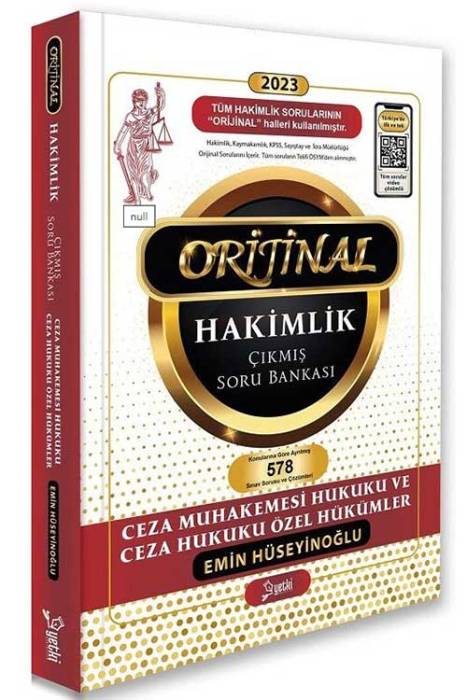 2023 Hakimlik Kaymakamlık KPSS İcra Müdürlüğü Ceza Muhakemesi Hukuku ve Ceza Hukuku Özel Hükümler ORJİNAL Çıkmış Soru Bankası - Emin Hüseyinoğlu Yetki Yayıncılık