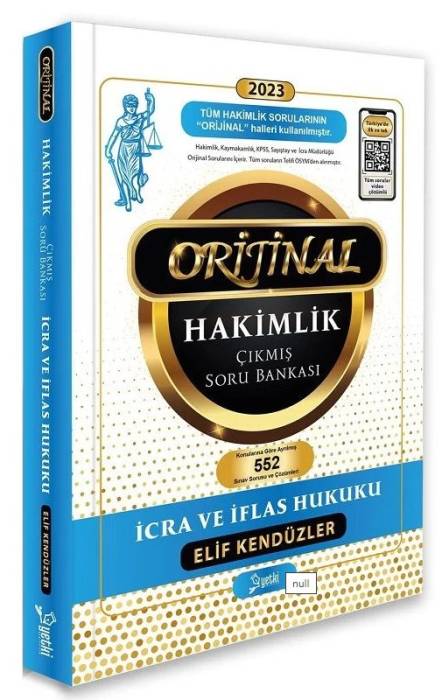 2023 Hakimlik Kaymakamlık KPSS İcra Müdürlüğü İcra ve İflas Hukuku ORJİNAL Çıkmış Soru Bankası - Elif Kendüzler Yetki Yayıncılık