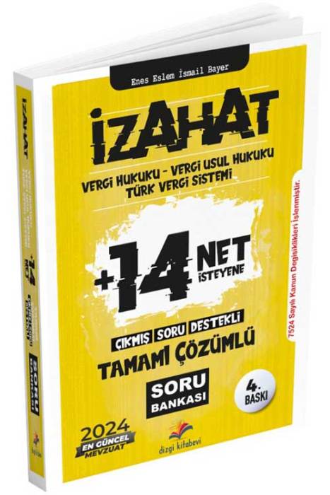 2024 Hakimlik Sayıştay KPSS İZAHAT Vergi, Usul Hukuku, Türk Vergi Sistemi Soru Bankası Çözümlü Dizgi Kitap Yayınları