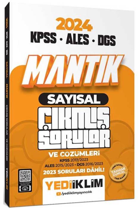 2024 KPSS ALES DGS Sayısal Mantık Tamamı Çözümlü Çıkmış Sorular Yediiklim Yayınları