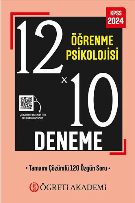 2024 KPSS Eğitim Bilimleri 12X10 Öğrenme Psikolojisi Deneme Öğreti Akademi Yayınları