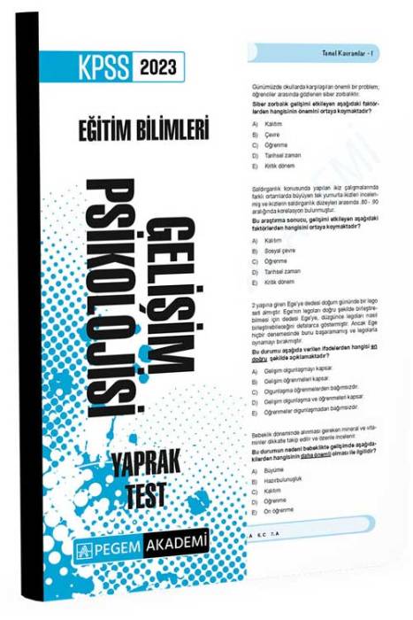 2023 KPSS Eğitim Bilimleri Gelişim Psikolojisi Yaprak Test Pegem Akademi Yayınları