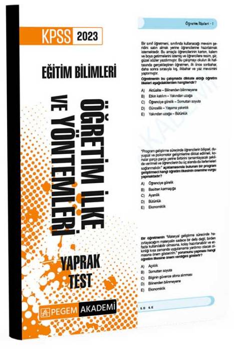 2023 KPSS Eğitim Bilimleri Öğretim İlke ve Yöntemleri Yaprak Test Pegem Akademi Yayınları