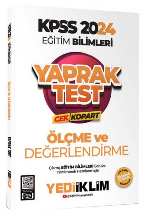 2024 KPSS Eğitim Bilimleri Ölçme ve Değerlendirme Çek Kopart Yaprak Test Yediiklim Yayınları