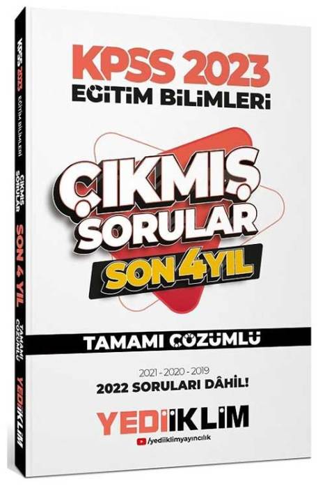 2023 KPSS Eğitim Bilimleri Son 4 Yıl Çıkmış Sorular Çözümlü Yediiklim Yayınları