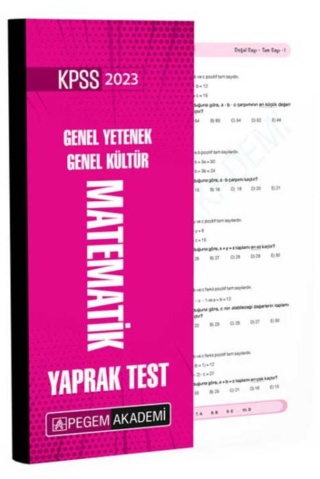 2023 KPSS Genel Yetenek Genel Kültür Matematik Yaprak Test Pegem Akademi Yayınları