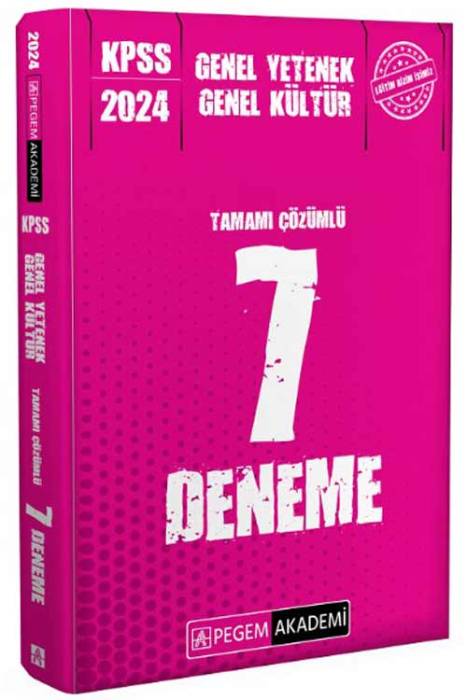 2024 KPSS Genel Yetenek Genel Kültür Tamamı Çözümlü 7 Deneme Pegem Akademi Yayınları