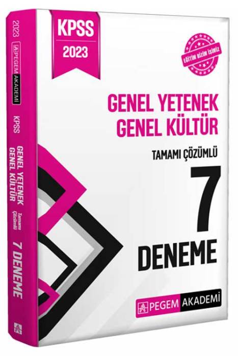 2023 KPSS Genel Yetenek Genel Kültür Tamamı Çözümlü 7 Deneme Pegem Akademi Yayınları