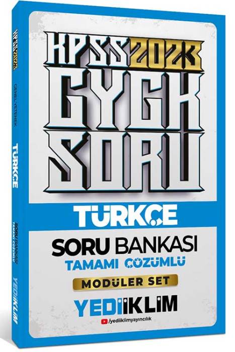 2023 KPSS Genel Yetenek Türkçe Tamamı Çözümlü Soru Bankası ( Modüler Set İçerisindeki) Yediiklim Yayınları