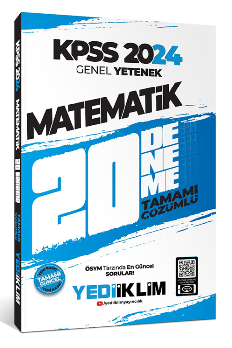 2024 KPSS Genel Yetenek Matematik Tamamı Çözümlü 20 Deneme Yediiklim Yayınları