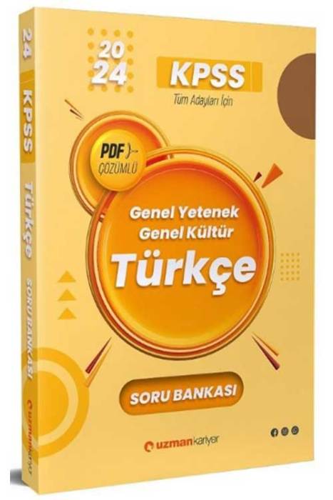 2024 KPSS Türkçe Soru Bankası PDF Çözümlü Uzman Kariyer Yayınları