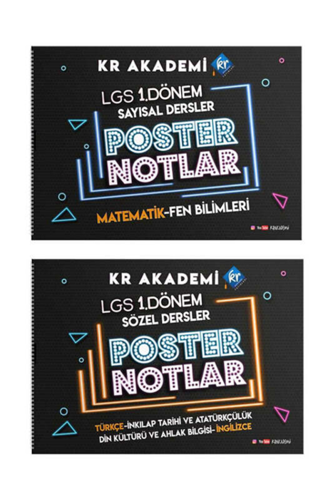 2023 LGS 1. Dönem Poster Notlar Seti KR Akademi Yayınları