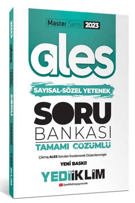 2023 Master Serisi Ales Sayısal- Sözel Yetenek Tamamı Çözümlü Soru Bankası Yediiklim Yayınları