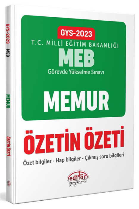 2024 Milli Eğitim Bakanlığı GYS Memur Özetin Özeti Editör Yayınevi