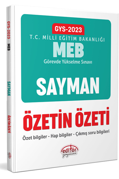 2023 Milli Eğitim Bakanlığı GYS Sayman Özetin Özeti Editör Yayınevi