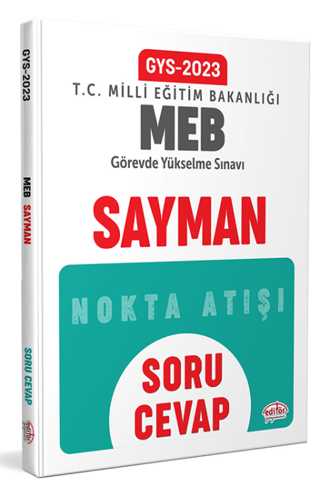 2023 Milli Eğitim Bakanlığı GYS Sayman Soru - Cevap Editör Yayınevi