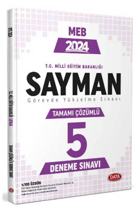 2024 GYS MEB Milli Eğitim Bakanlığı Sayman 5 Deneme Çözümlü Görevde Yükselme Data Yayınları