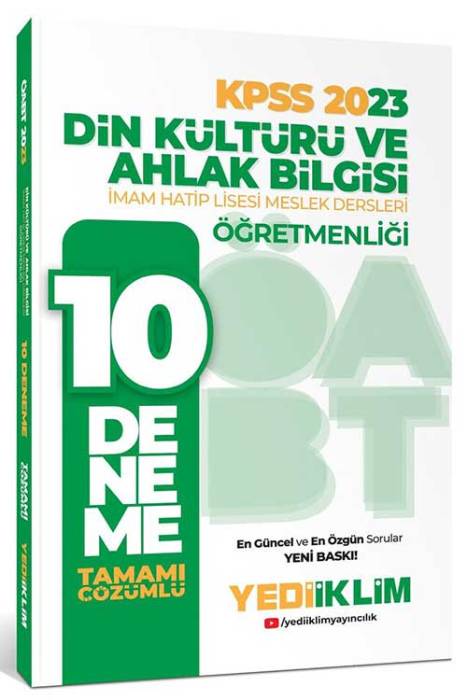 2023 ÖABT Din Kültürü ve Ahlak Bilgisi Öğretmenliği Tamamı Çözümlü 10 Deneme Yediiklim Yayınları