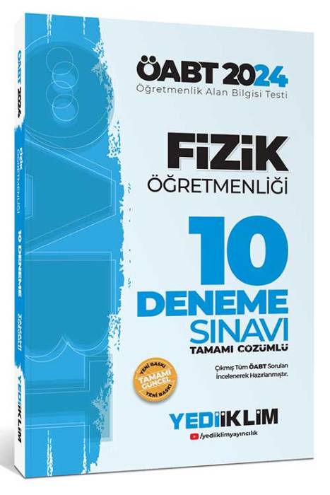 2024 ÖABT Fizik Öğretmenliği Tamamı Video Çözümlü 10 Deneme Sınavı Yediiklim Yayınları