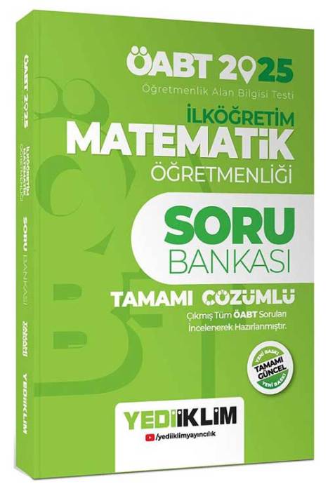 2025 ÖABT İlköğretim Matematik Öğretmenliği Tamamı Çözümlü Soru Bankası Yediiklim Yayınları