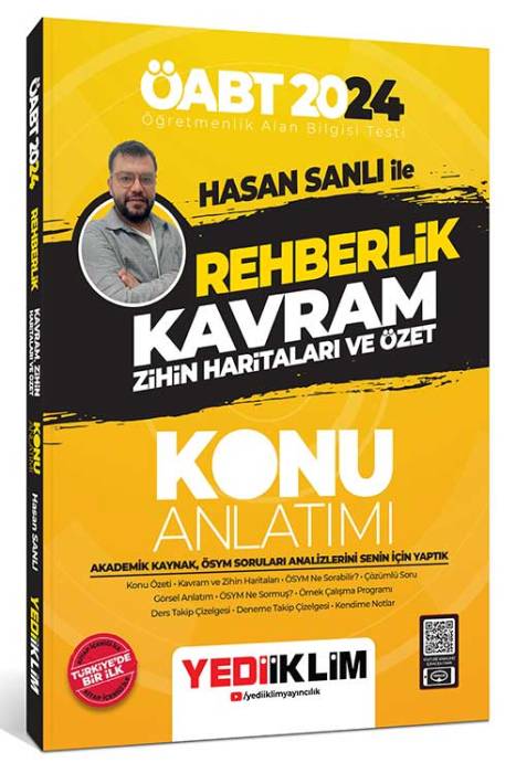 2024 ÖABT Hasan Sanlı İle Rehberlik Kavram Zihin Haritaları Ve Özet Konu Anlatımı Yediiklim Yayınları